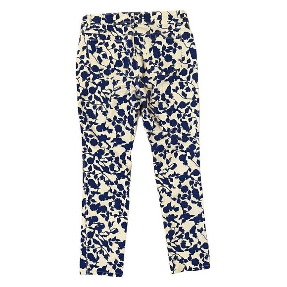 Dana Buchman Floral Jeans White with Blue - Picture 1 of 6